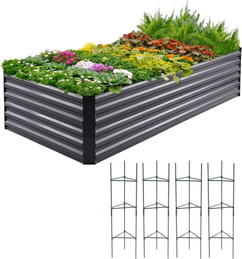 galvanized sheet metal garden bed|metal raised garden bed 8x4x2.